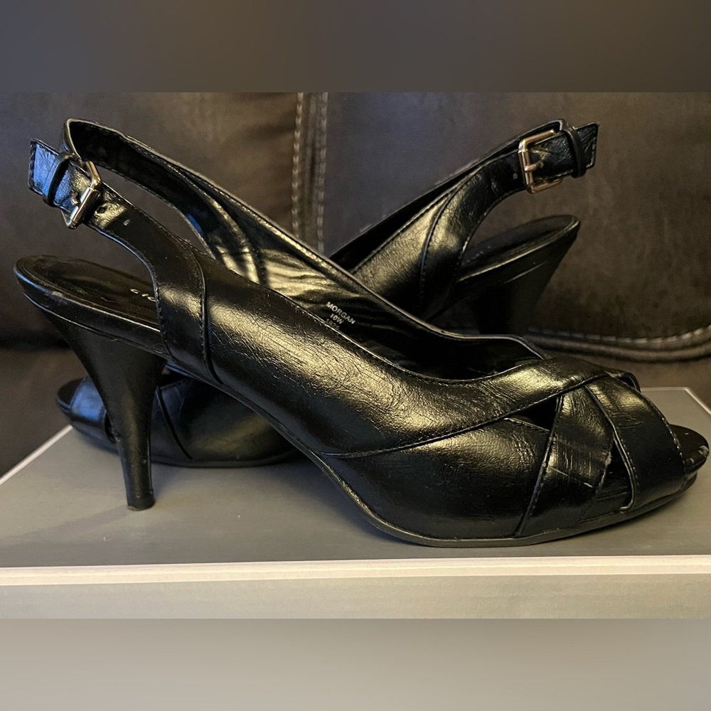 Cloud Walkers Black Sling Back Heels